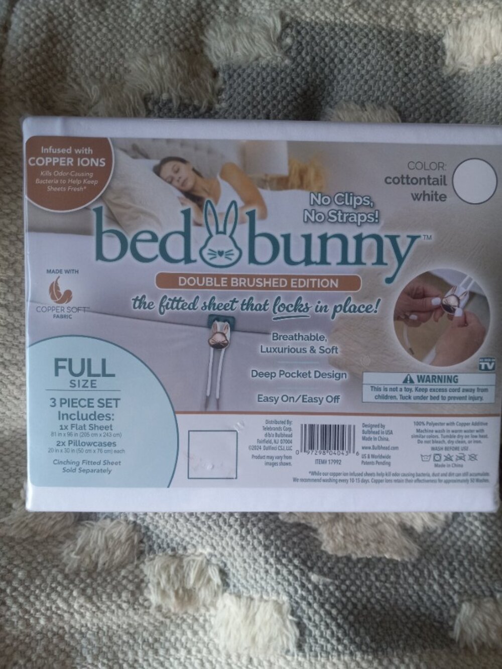 Full size flat sheet with 2 pillow cases
